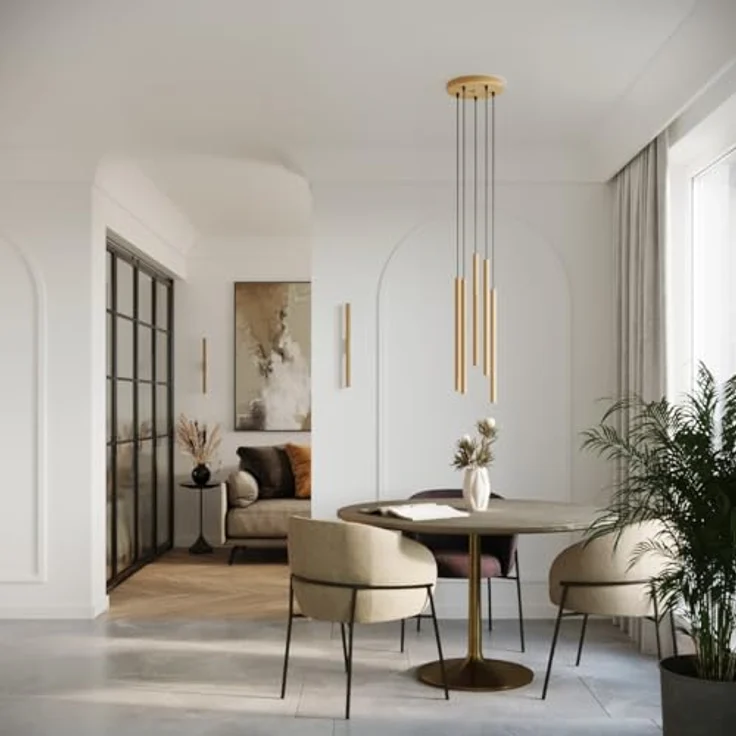 Sollux Lighting Pendelleuchten Pastelo 2 Golden, Moderne Pendelleuchte mit 2 Lichtquellen und geometrischem Design, Schwarz und Gold – Bild 7