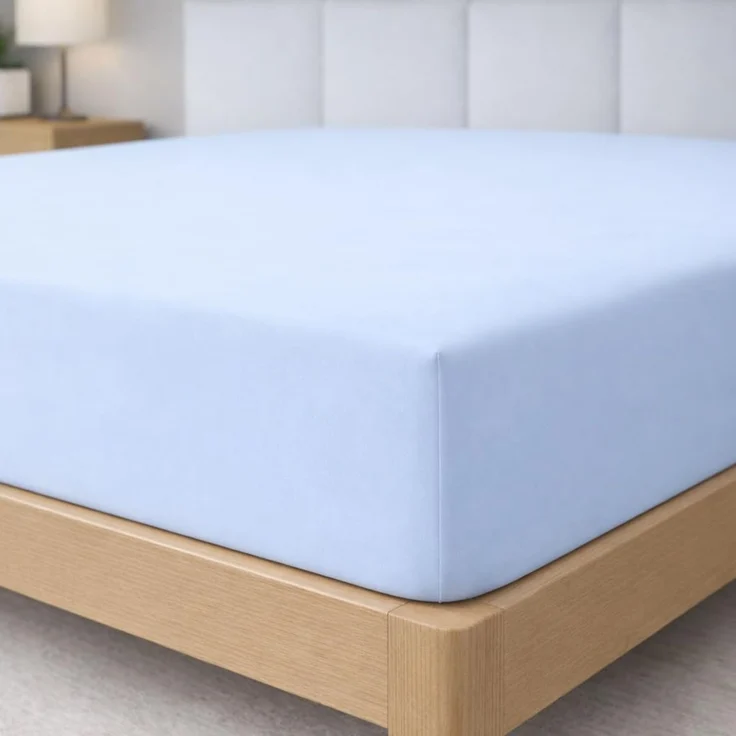 Degrees Home - Collection - Spannbettlaken – 100% Polyester, Hochwertige Mikrofaser, Rundum-Gummizug, Atmungsaktiv & Pflegeleicht, Oeko-Tex Standard -135 x 200 x 33 – Hellblau