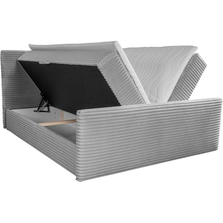 Kaiser Möbel Boxspringbett Trento mit Bettkasten, Topper und Bonellmatratze, VELO Stoff (Komplett-Set (Bettgestell, Matratze, Topper), mit Topper mit Bettkasten antibakterieller Bezug einfache Montage – Bild 6