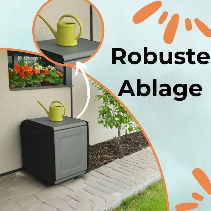 Gartenbox Wetterfest Outdoor Garten Box Gartenauflagen Gartentruhe Auflagenbox Wetterfest Kissenbox Aufbewahrungsbox Gartenkiste Balkonschrank Klein 160 L – Bild 5