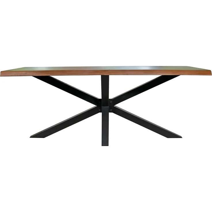 Esstisch Baumkante massiv Akazie Nussbaum 160 x 85 Spider-Gestell schwarz TIM 135768365 – Bild 4