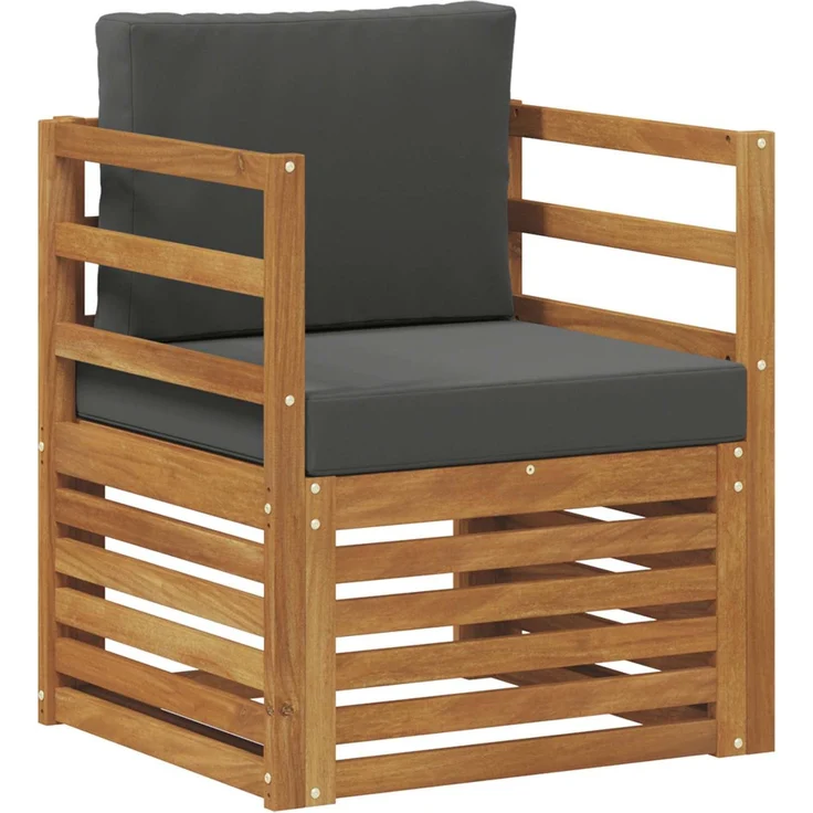 vidaXL Outdoor-Sofagarnitur Natur und Anthrazit Massivholz Akazie 3436337 – Bild 2