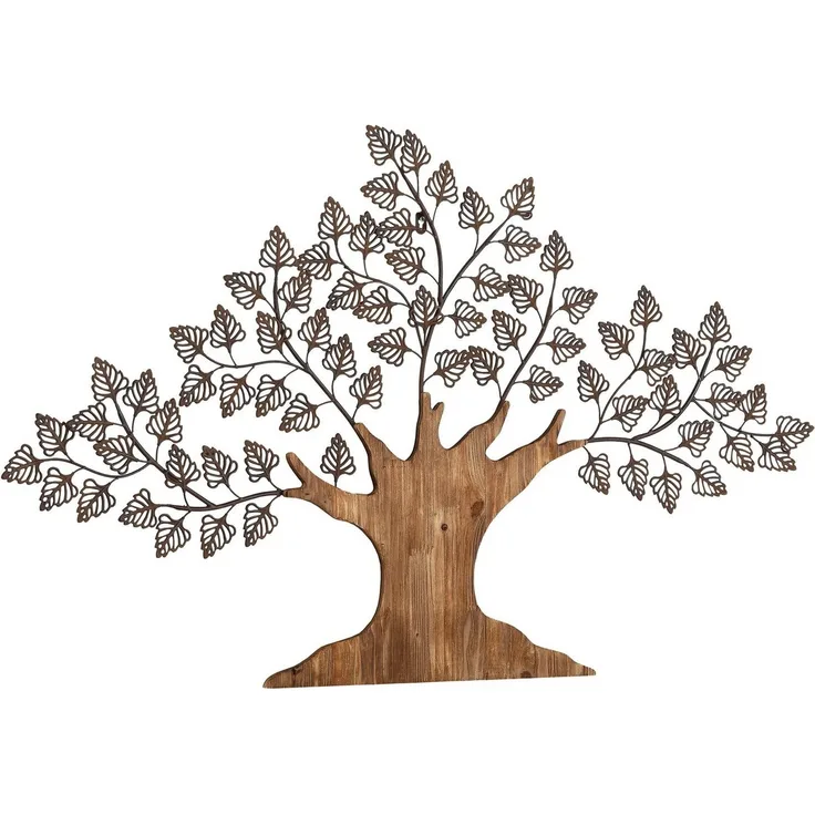 Wanddekoration aus Holz und Metall "Baum"