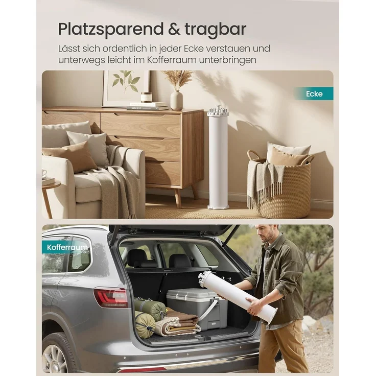 SONGMICS Wäscheständer klappbar, Ständer ausziehbar, platzsparend, drehbar, Balkon Waschküche, Aluminiumlegierungsarme, silbern – Bild 5