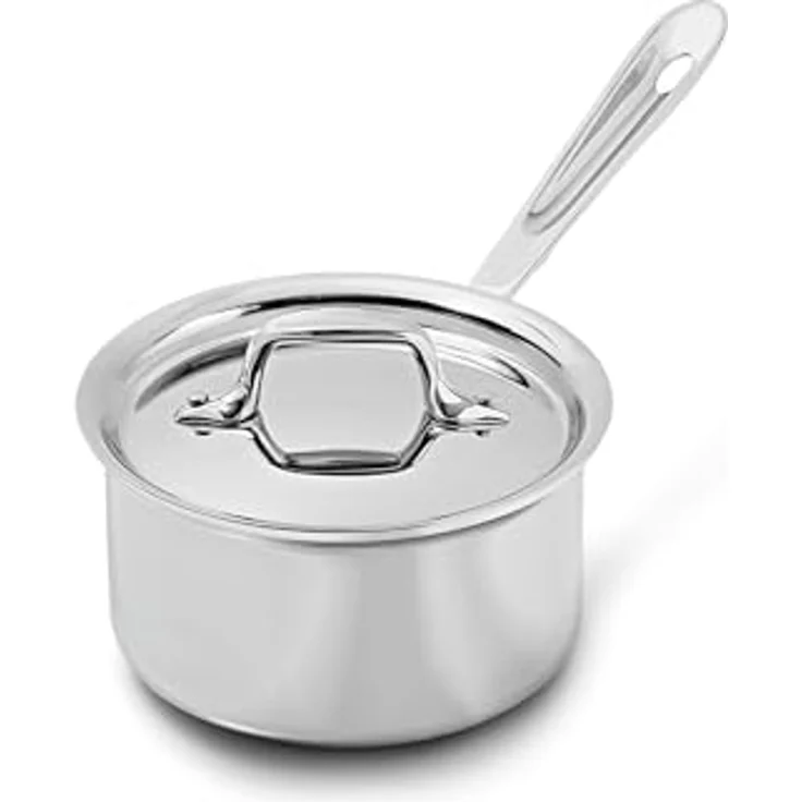 All-Clad 4201. 5 Stainless Steel Tri-Ply Bonded Dishwasher Safe Sauce Pan with Lid Cookware, 1. 5-Quart, Silver – Bild 2