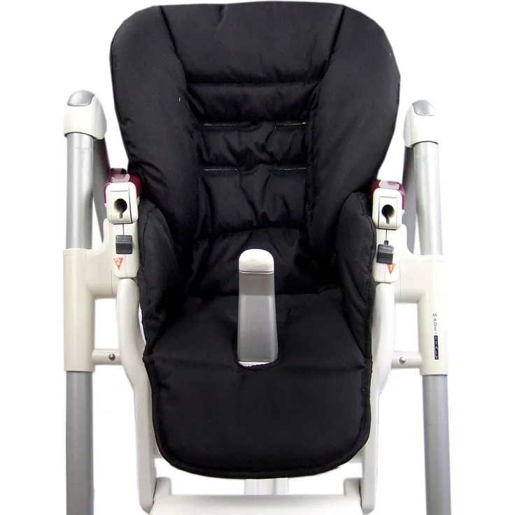 BAMBINIWELT Ersatzbezug Sitzkissen Bezug kompatibel mit Peg Perego Prima Pappa-Diner (schwarz)