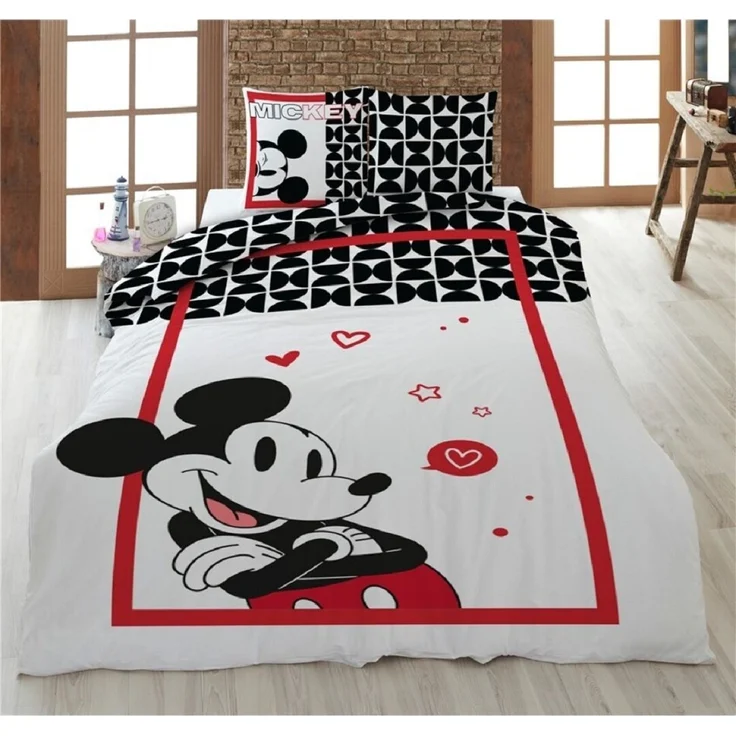 Disney Mickey Mouse Bettwäsche Set 135x200 cm Baumwolle Kinder Mädchen