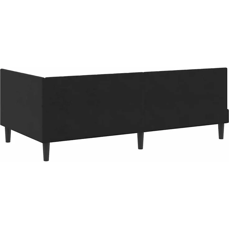 vidaXL Eckbettgestell mit Kopfteil Schwarz 90 cm x 190 cm Samt 42016343 – Bild 6