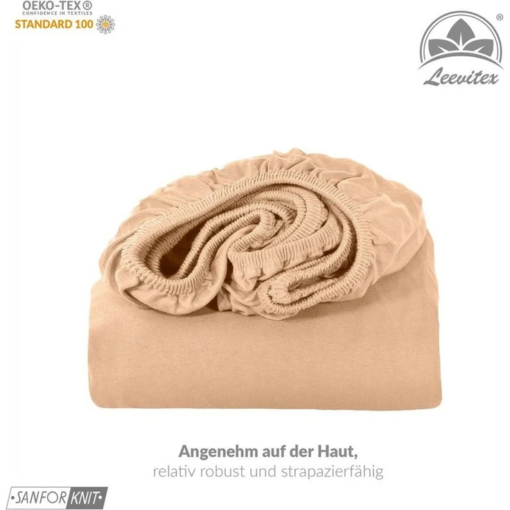 leevitex® Spannbettlaken Topperbezug Premium 170, Gummizug: Rundum-Gummizug, schwer und blickdicht, 100% Baumwolle, für Topper – Bild 4