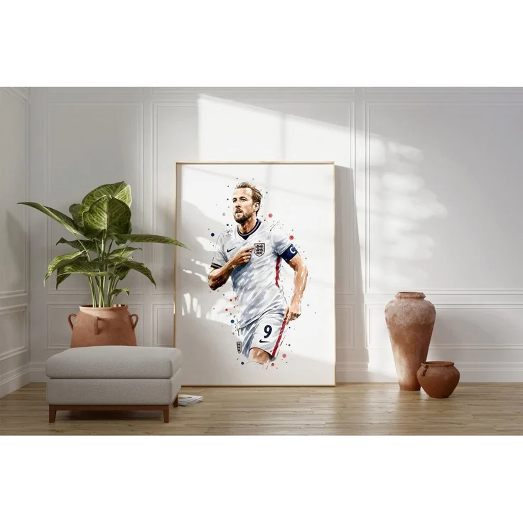 JUSTGOODMOOD Poster England Fussball Geschenkidee Aquarell Sport Wandbild Deko Print ohne, (1 St) – Bild 2
