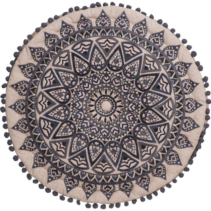 Marrakesch Orient & Mediterran Interior Pouf Orientalische Pouf Hocker Sitzpuff Deko Aziza Schwarz (1-St), Handarbeit – Bild 4