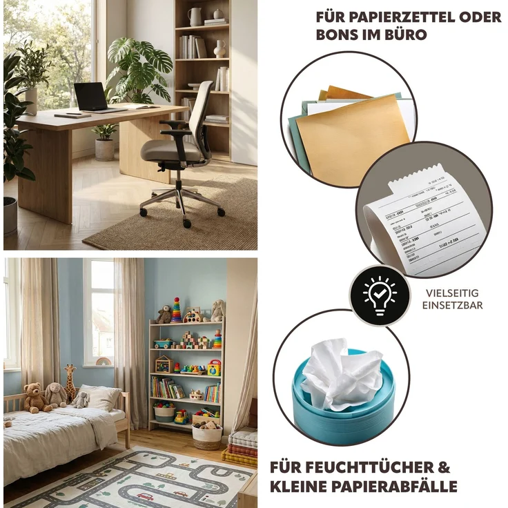 eluno Abfalleimer VINTAGE, Treteimer, Metall, beige, 12 Liter Fassungsvermögen – Bild 8