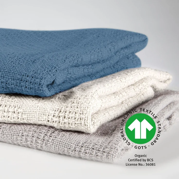 roba Decke 'Seashells' Indigo - 80 x 80 cm - GOTS & Oeko Tex - 100% Baumwolle - Blau – Bild 7