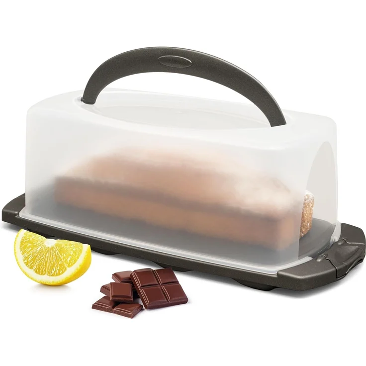 Hausfelder Kuchentransportbox Kuchentransportbox rechteckig (Kastenkuchen), Kunststoff, (Set, 1-tlg, 1 Box), Transportboxen mit Deckel – Bild 1