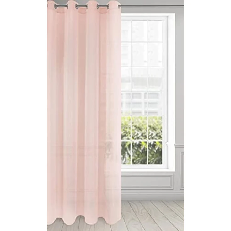 Eurofirany Gardine Rebecca Durchsichtige Vorhänge Blau Rosa Weiß 140x250 Ösenschal – Bild 6