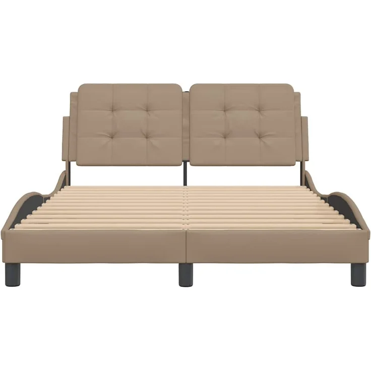 Einzelbettgestell Design für Erwachsene ohne Matratze Cappuccino-Braun 120x200 cm Kunstleder d4231e – Bild 4
