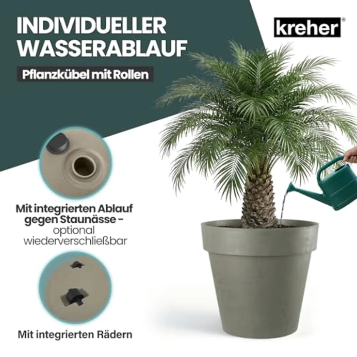 Kreher Pflanzkübel Rollbarer XXL Pflanzkübel "LIKE" Ø 79 cm in verschiedenen Farben (1 St) – Bild 7