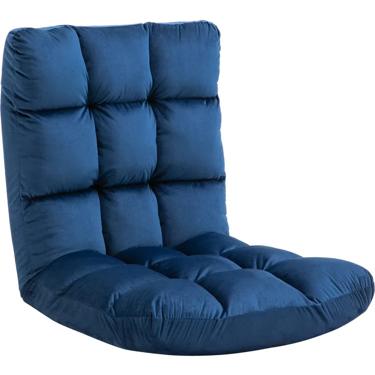 HOMCOM Klappstuhl, Metall, Samt(100% Polyester), Blau, 55L x 71B x 53,5H cm