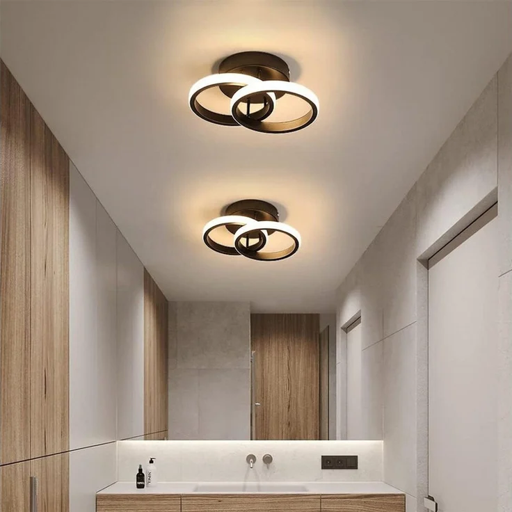 Forrlite Deckenleuchten LED Dimmbar Deckenleuchte 3-Farbige Decken-Lampe, LED fest integriert, Warmweiß, Neutralweiß, Kaltweiß, Wohnzimmer Flur Eingang – Bild 3