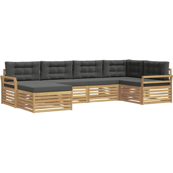vidaXL Outdoor-Sofagarnitur 6 stk. 6-Sitzer Weiß und Anthrazit 3390767 – Bild 2