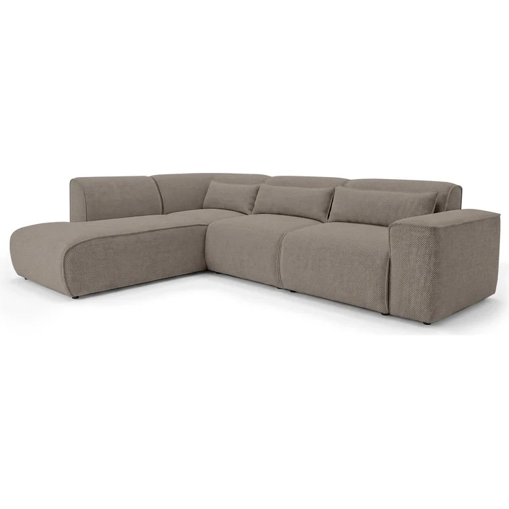 AX LIVING Wohnlandschaft mit Schlaffunktion Ruyam Hellbraun Sofa L – Bild 4