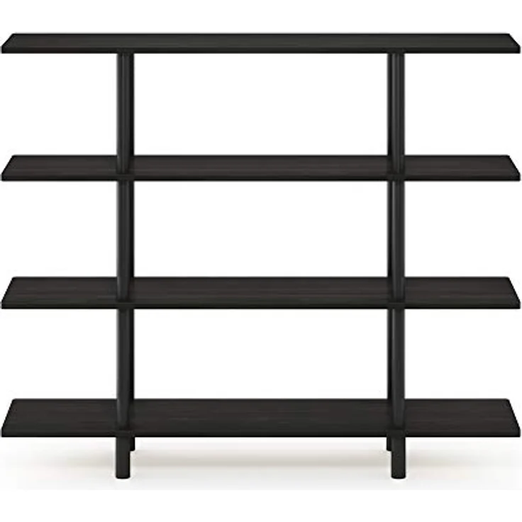 Furinno breites Regal mit 4 Ebenen, Espresso/Schwarz, 29.49 x 119.9 x 100.2 cm – Bild 7