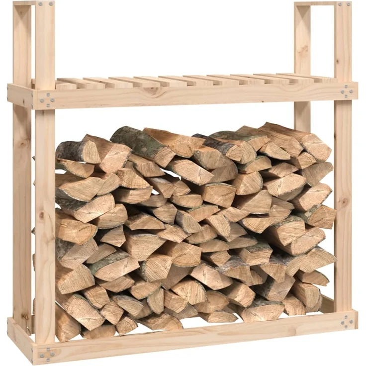 vidaXL Kaminholzregal 110x35x108,5 cm Massivholz Kiefer 823857 – Bild 3
