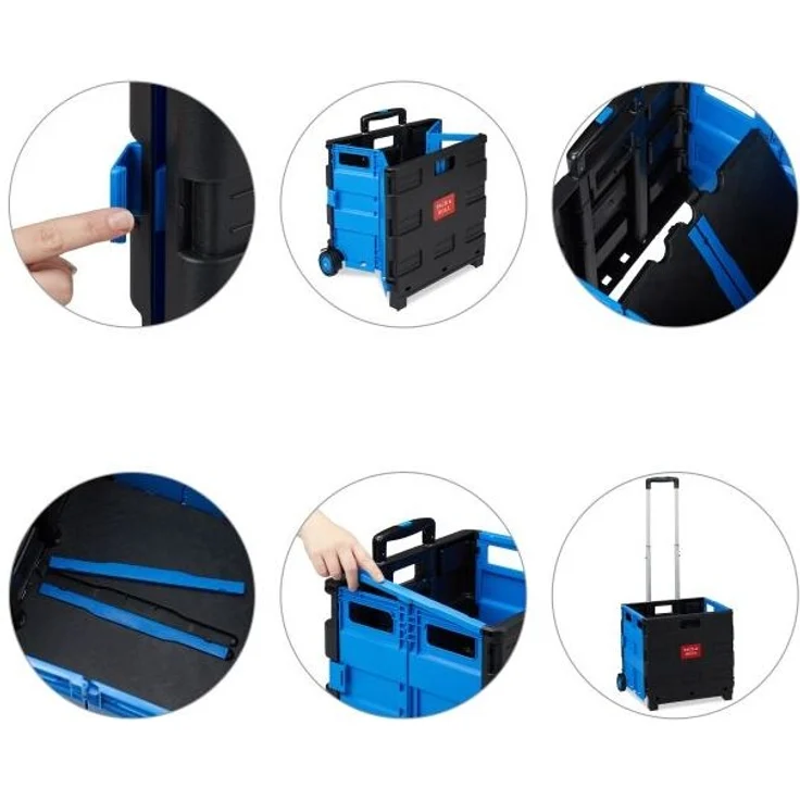 2x Einkaufstrolley klappbar blau 10031343 – Bild 7