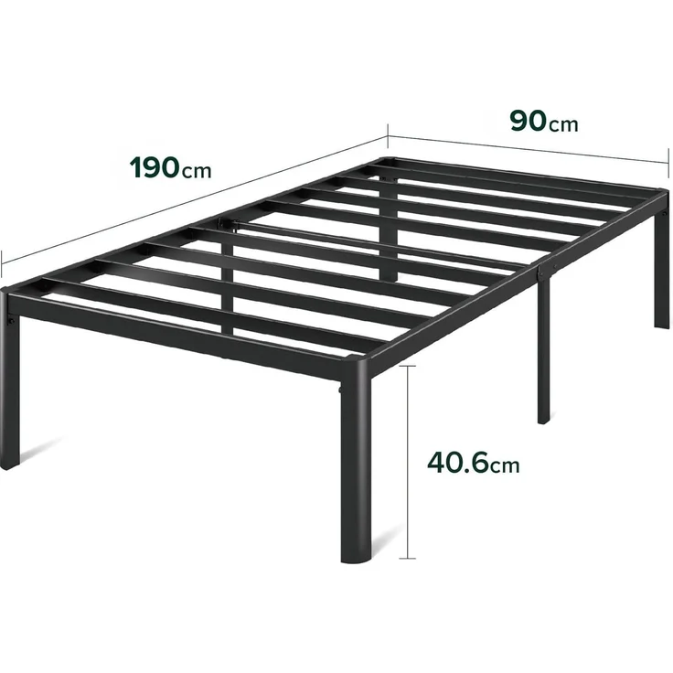 Zinus Van 40,6 cm Metall Plattform Bed Frame (Rounded Corner) mit Stahlblech, doppelt. – Bild 2