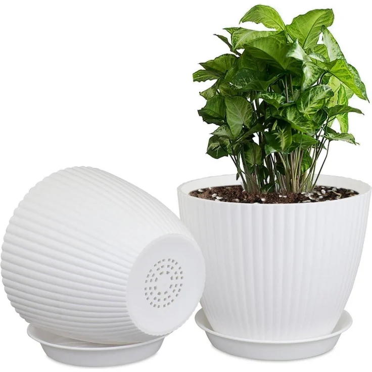 Homeuouz 8er Set Blumentopf mit Untersetzer 19/17.5/16.5/16/14/13/11.5/10cm – Bild 2