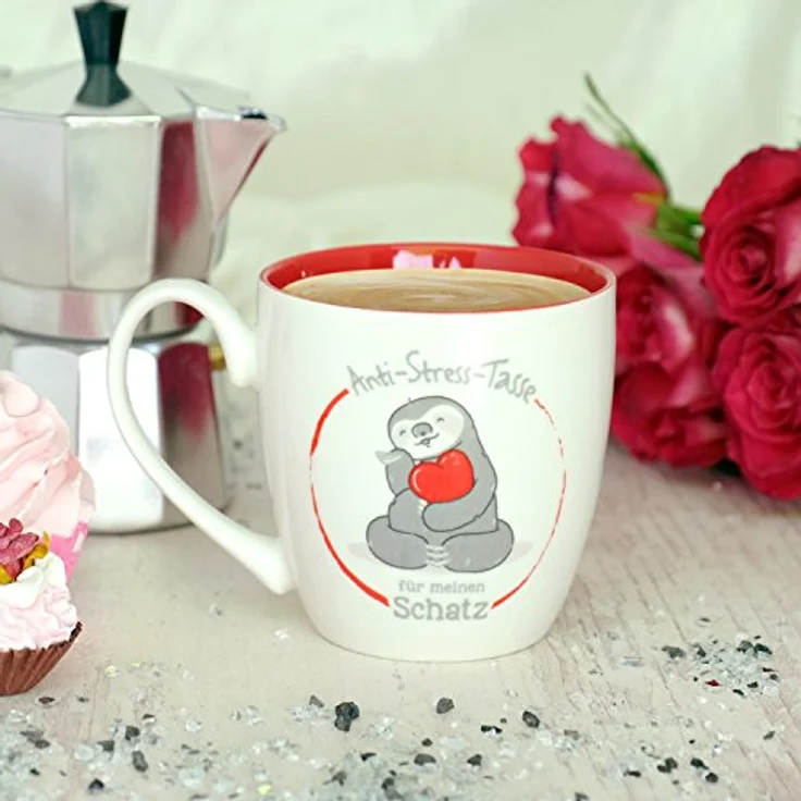 GRUSS & CO Anti-Stress-Tasse Motiv "den Schatz" | Tasse mit Spruch, 45 cl, New Bone China | Geschenk für Sie | 45520 – Bild 3