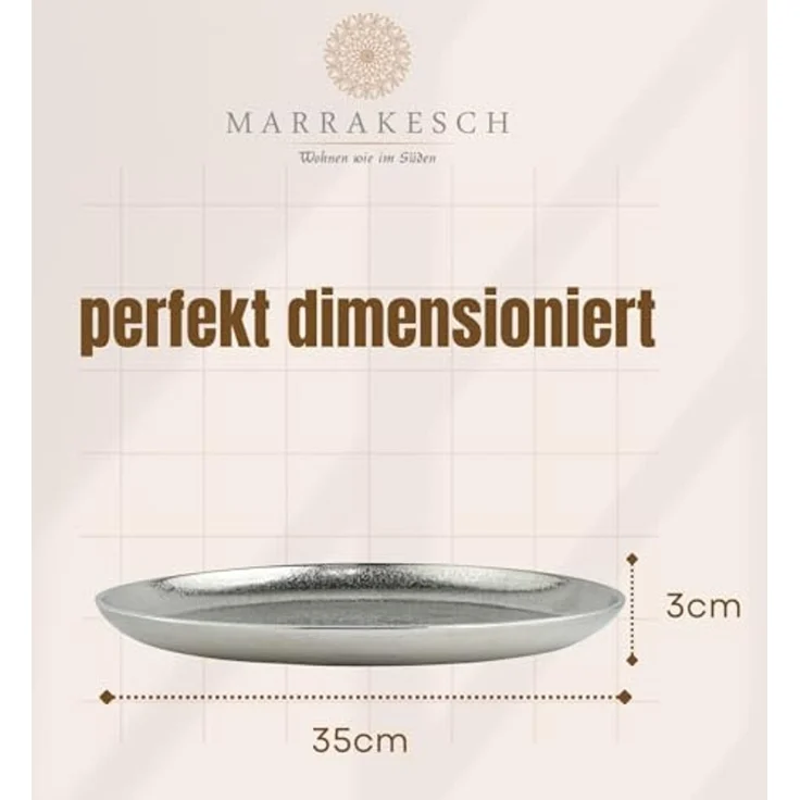 Marrakesch Orient & Mediterran Interior Dekotablett Moderne Deko Serviertablett Kerzentablett Koya, Handarbeit – Bild 4