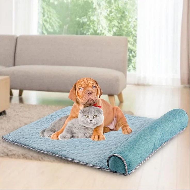 Ledander Hundematte Kühlmatte Hunde Ergonomisch mit Rand, Hundebett Selbstkühlend, Kühldecke Hunde Welpen Katze Kühlmatte, Drinnen Draußen, 40x60 cm – Bild 2