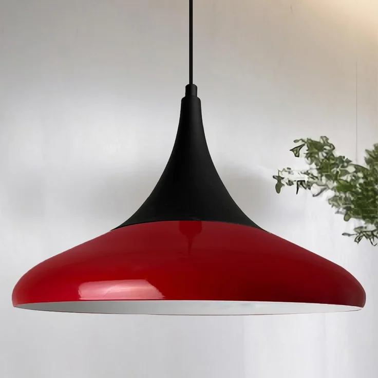 Bamyum Pendelleuchte Pendelleuchte Paladin Metall Ø35cm, Modern Hängelampe, ohne Leuchtmittel, Extra-Schwarzer Hut