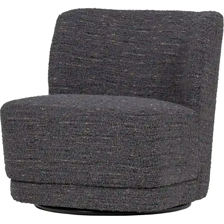 Drehsessel Atty - Chunky Melange-stoff Grau