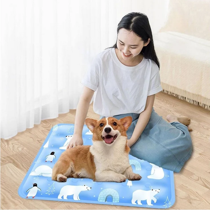 Ledander Hundematte kühlmatte Hund, Waschbar kühlmatte für Hunde, Langlebiger Tragbares, Kühldecke kühlmatte Hund, Waschbar kühlmatte für Hunde, 40x50 cm – Bild 4