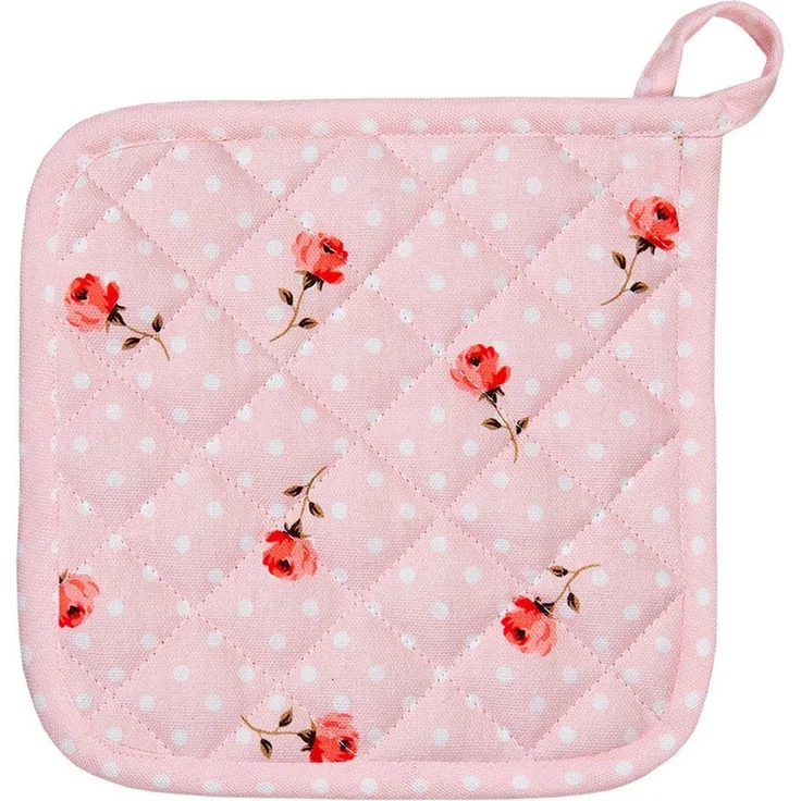 Clayre & Eef Topflappen Dotty Rose, (Set, 2-tlg, 2-teilig), hitzebeständig wattiert Pfannen Untersetzer ca. 20x20cm – Bild 2