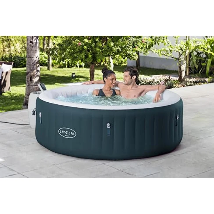Bestway Lay-Z Spa Miami Energy Whirlpool, 6 Personen, 908 L, Sprudelmassage mit 140 AirJet™-Düsen, Grün, Ø 196 x 66 cm – Bild 2