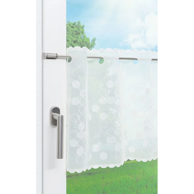 Scheibengardine Plauener Spitze - Kreisrund #1W (Bx H) 156cm * 40cm weiß – Bild 4