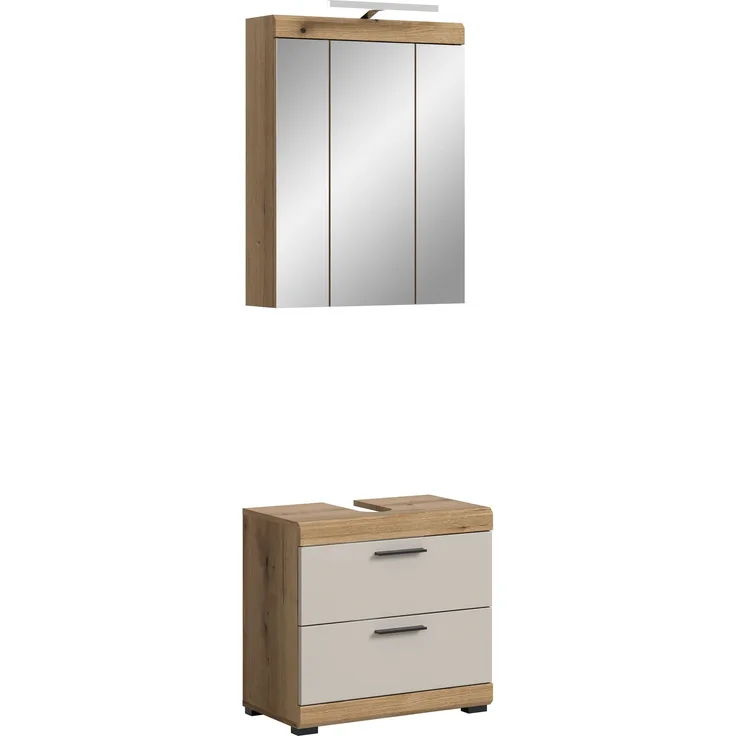 Badezimmer-Set >Scout< in Evoak Oak / Kaschmir - 60x191x34cm (BxHxT)