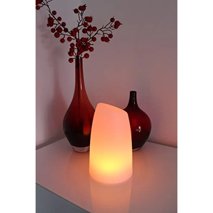 Arnusa LED Tischleuchte PL201 Akkulampe mit USB Aufladekabel RGB Fernbedienung, USB-Ladefunktion, LED fest integriert, 16 Leuchtfarben und 4 Farbwechselprogramme per Fernbedienung einstellbar, 12x20 cm dimmbar – Bild 1