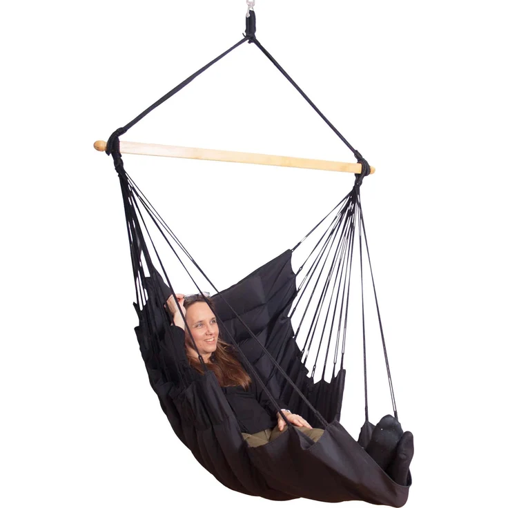 MacaMex SoftChair Black FSC™ zertifiziert Hängesessel gepolstert schwarz wetterfest schwarz MA-11505 – Bild 3