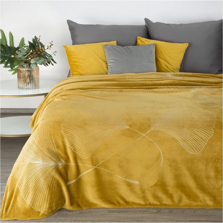 Decke Mikorfaser GINKO1 150x200 cm honig – Bild 2