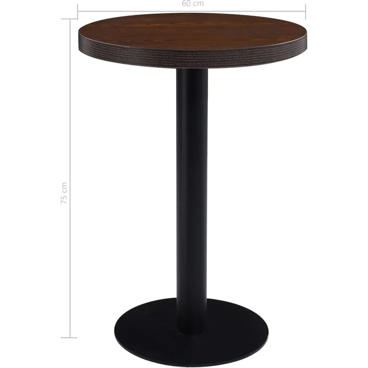 Bistrotisch FLORI rund Dunkelbraun/Schwarz 60 cm MDF | Esstisch kleiner Tisch Cafe Gartentisch Balkontisch Outdoortisch – Bild 5