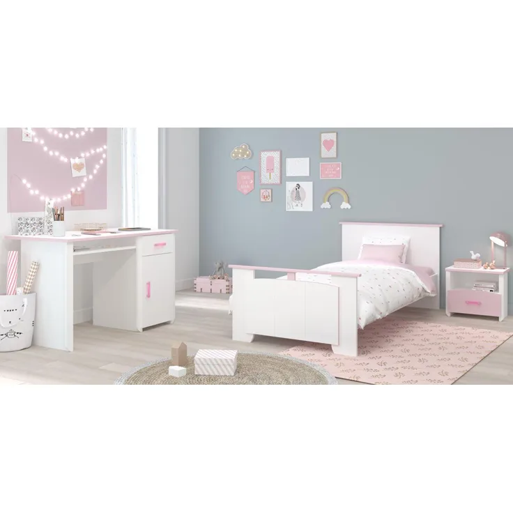 Parisot Kinderzimmer Biotiful in weiß und rosa Jugendzimmer Set 3-tlg.