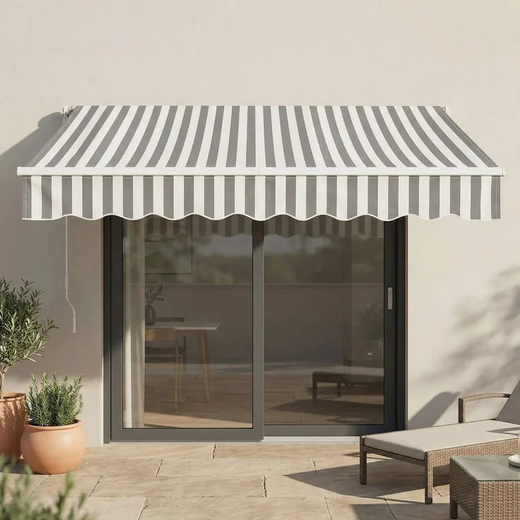 Markise Bitonto 300x250 cm Grau/Weiß [en. casa] – Bild 4