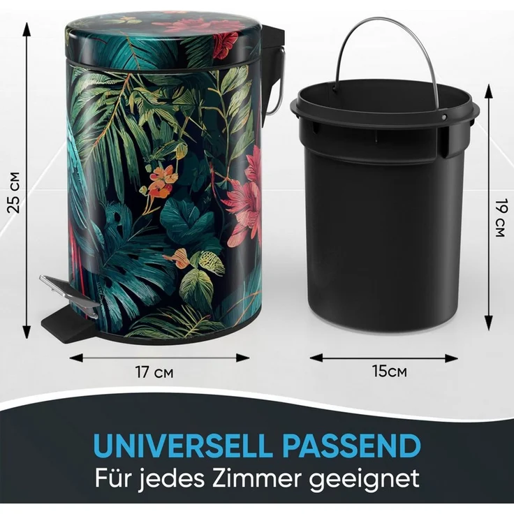 Sanilo Kosmetikeimer mit Motiv, viele schöne Bad Mülleimer zur Auswahl, 3 Liter, Abfalleimer mit Absenkautomatik & Innenbehälter – Bild 2