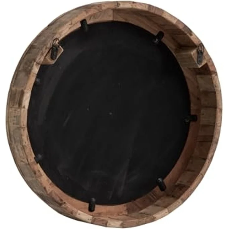 Rustikaler Wandspiegel rund 60x60 cm aus recyceltem Altholz – Stilvolles Unikat für Flur oder Bad - massivum – Bild 5