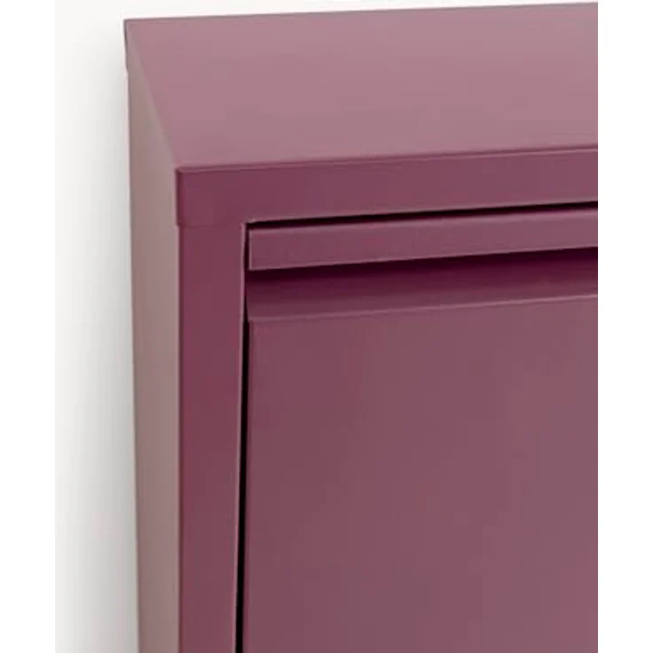 Kare Design Schuhschrank Caruso, Beere, 104 x 50 x 15 cm, Schuhablage, Schuhkipper, Schuhregal, mit 3 Klappen, für 6 Paar Schuhe, Stahl, Schmal, Platzsparend, Hoch, Eingangsbereich – Bild 3