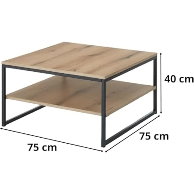moebel-dich-auf Couchtisch KUBUS (in Evoke Eiche Dekor, quadratisch, Metallgestell), (BxHxT) 75x40x75 cm – Bild 3